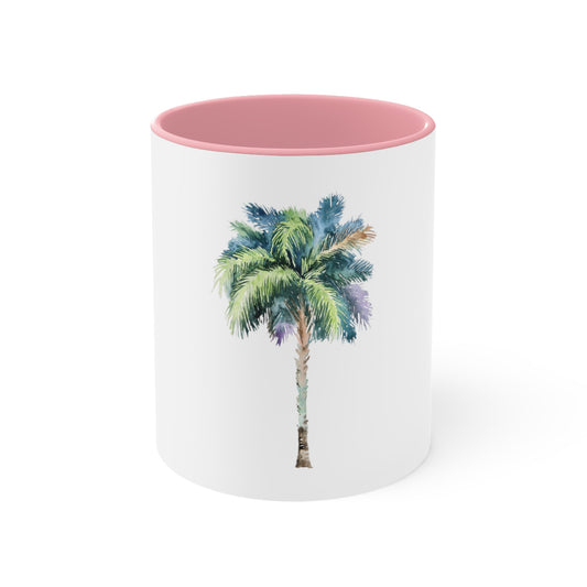 Tropical Palm Accent Mug - Perfect for Beach Lovers and Relaxation