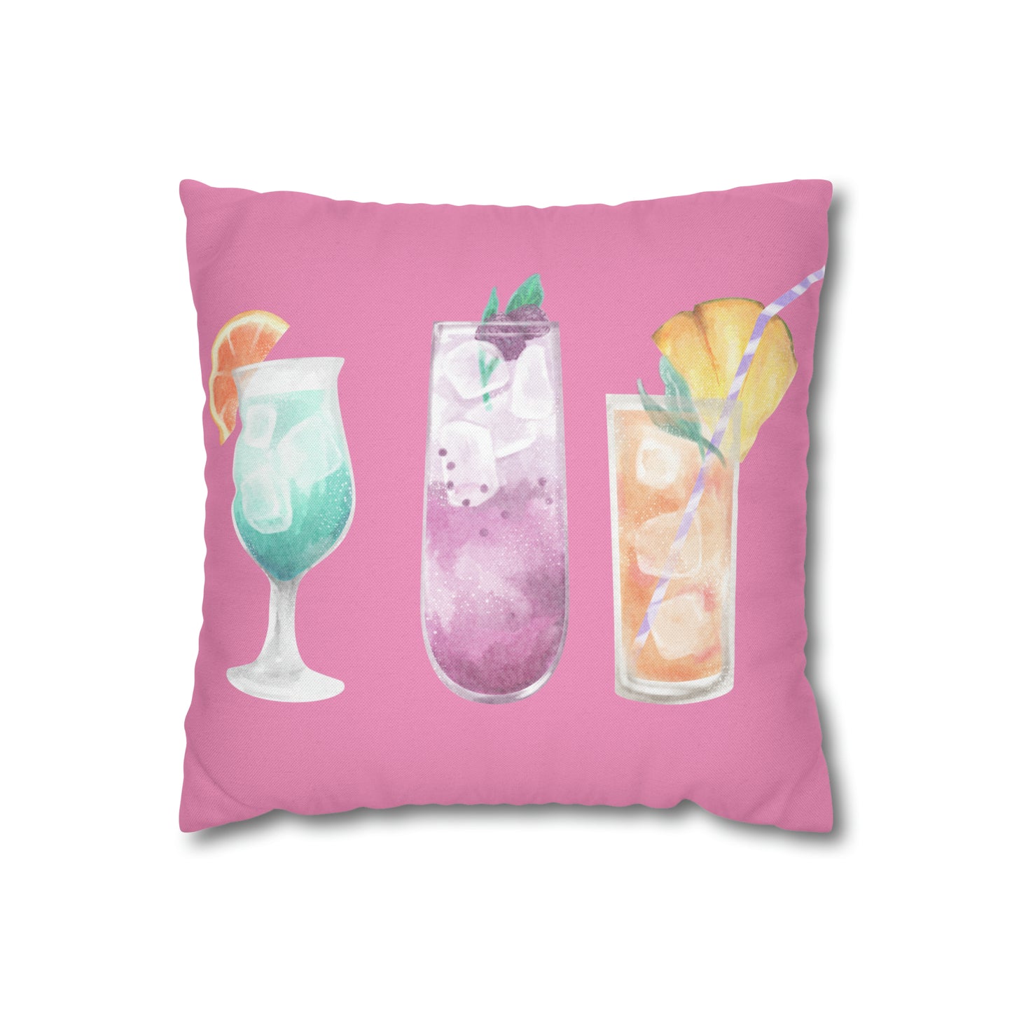 Let's have a Palm Beach Cocktail Spun Polyester Square Pillow Case