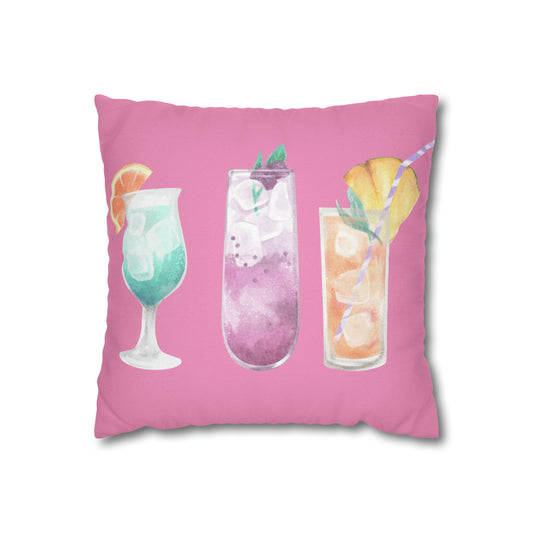 Let's have a Palm Beach Cocktail Spun Polyester Square Pillow Case