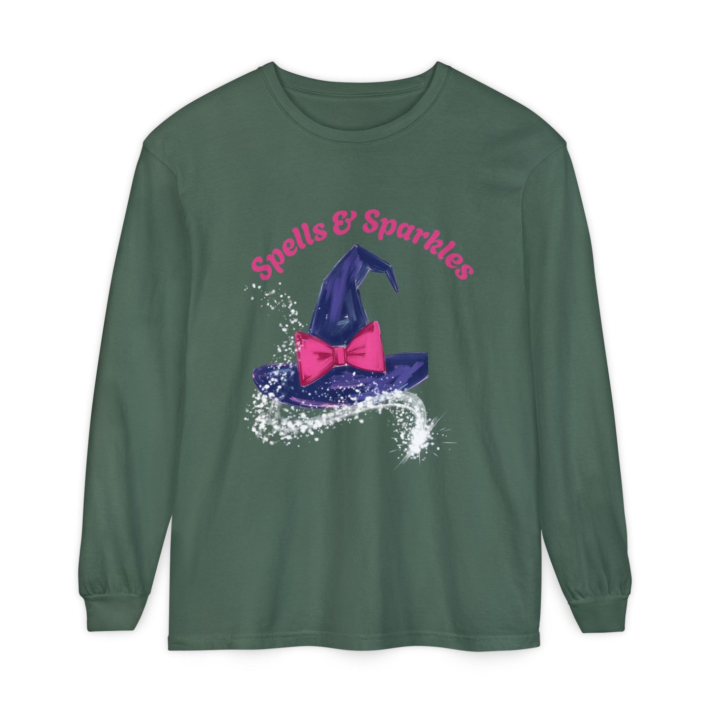 Spooky Charm Long Sleeve Tee, Halloween Shirt, Witchy T-Shirt, Magic Apparel, Fun Gift Idea for Fall Celebrations