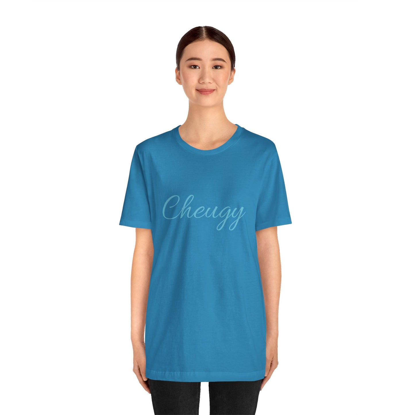 Introducing our cheeky and self-aware "Cheugy" T-shirt - the ultimate ode to embracing your unique style with a touch of humor! 😄 Unisex Jersey Short Sleeve Tee