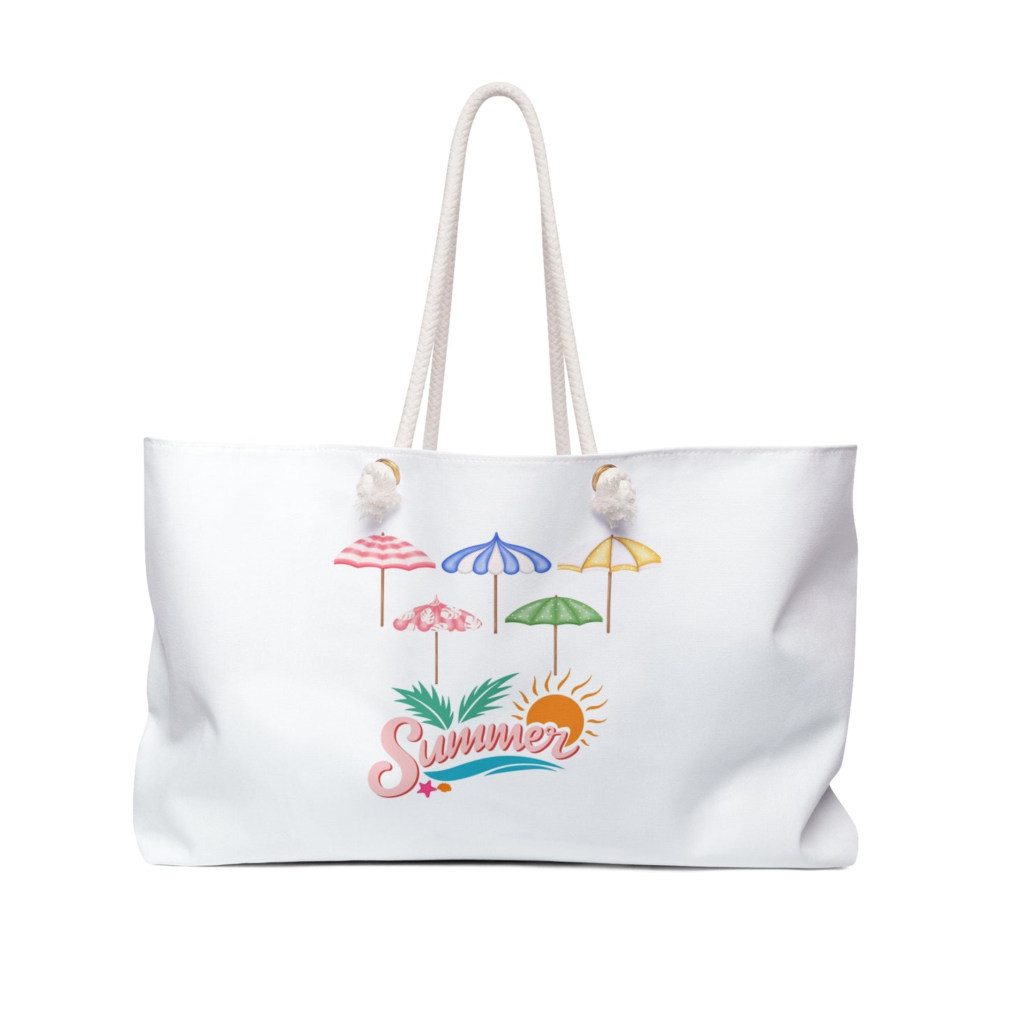 Summer Vibes Weekender Bag with Colorful Umbrellas