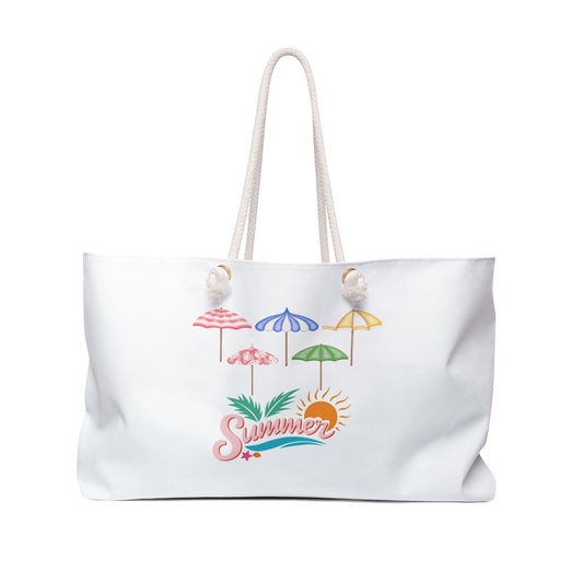 Summer Vibes Weekender Bag with Colorful Umbrellas