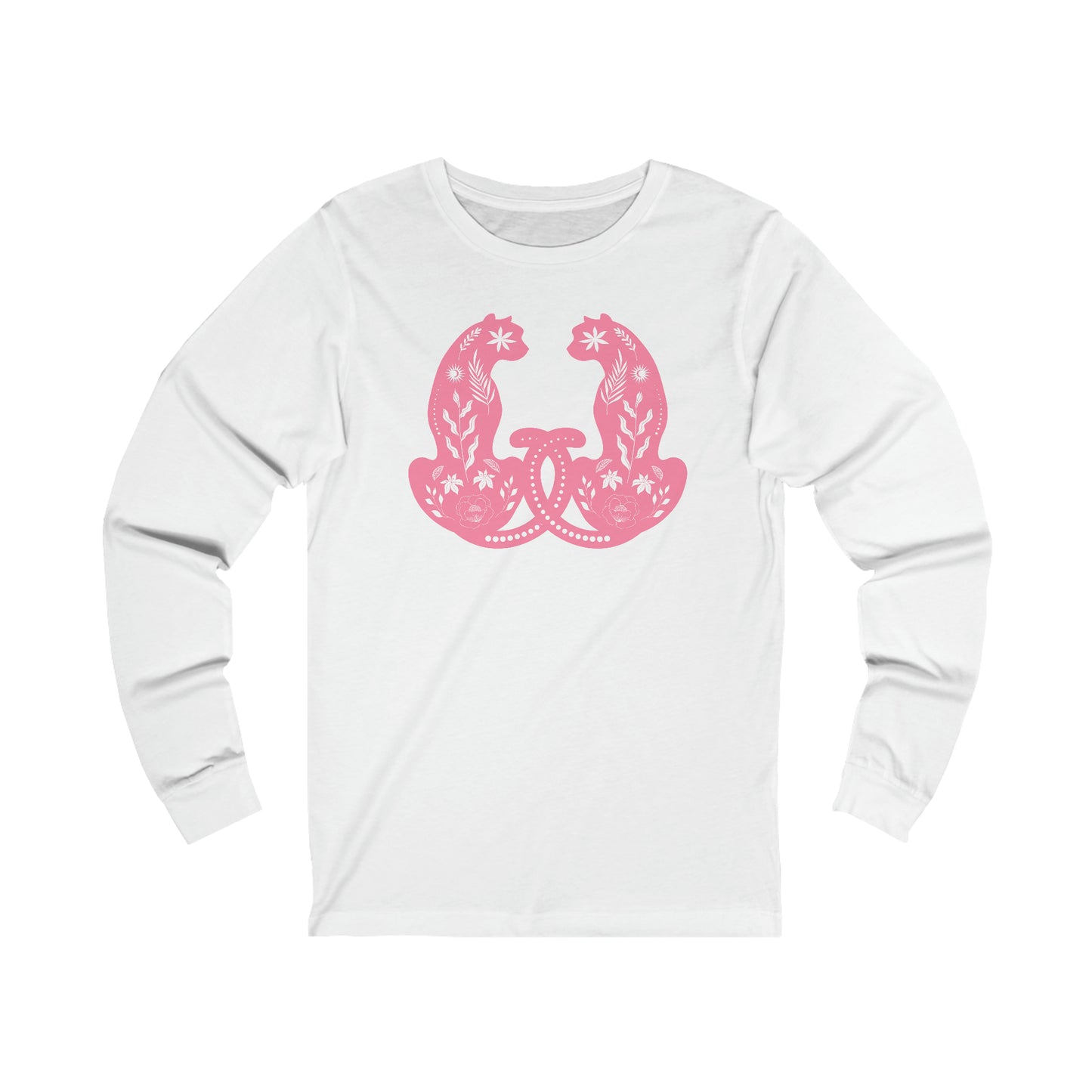 Pretty in Pink Kitty T-shirt Unisex Jersey Long Sleeve Tee
