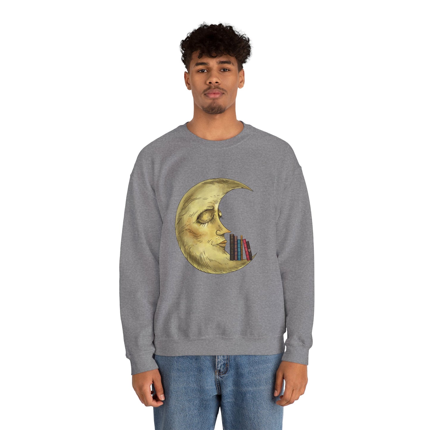 Crewneck Sweatshirt - Bookworm Late Night Reads Design