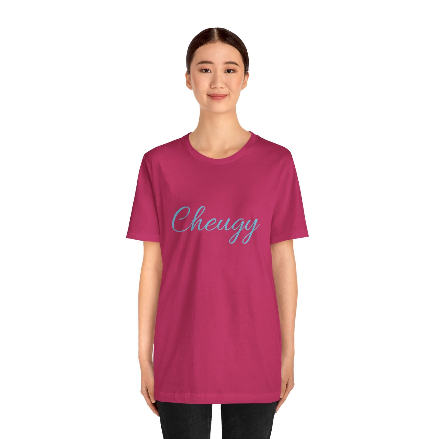 Introducing our cheeky and self-aware "Cheugy" T-shirt - the ultimate ode to embracing your unique style with a touch of humor! 😄 Unisex Jersey Short Sleeve Tee