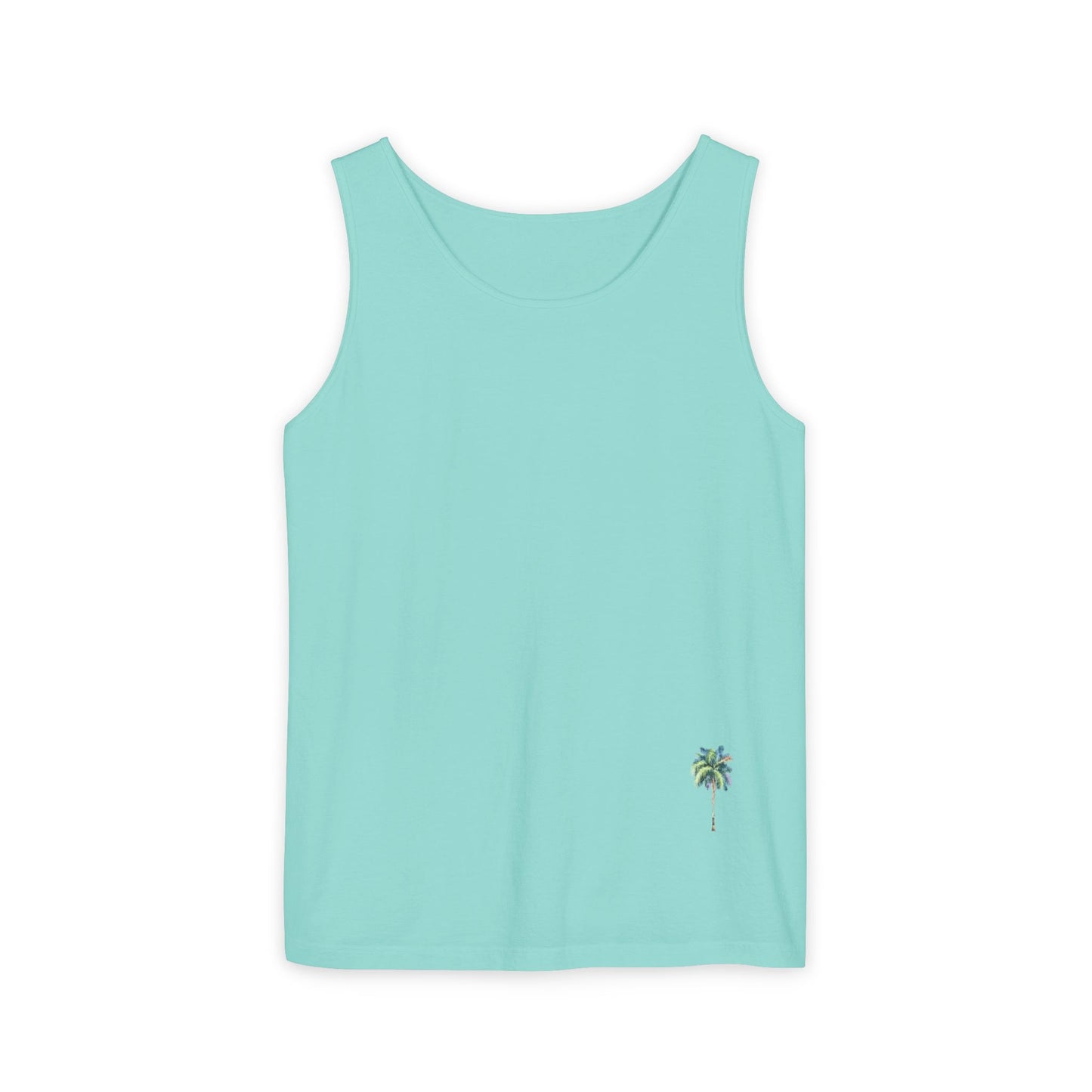 Tropical Palm Tree Tank Top - Unisex Garment-Dyed Summer Apparel