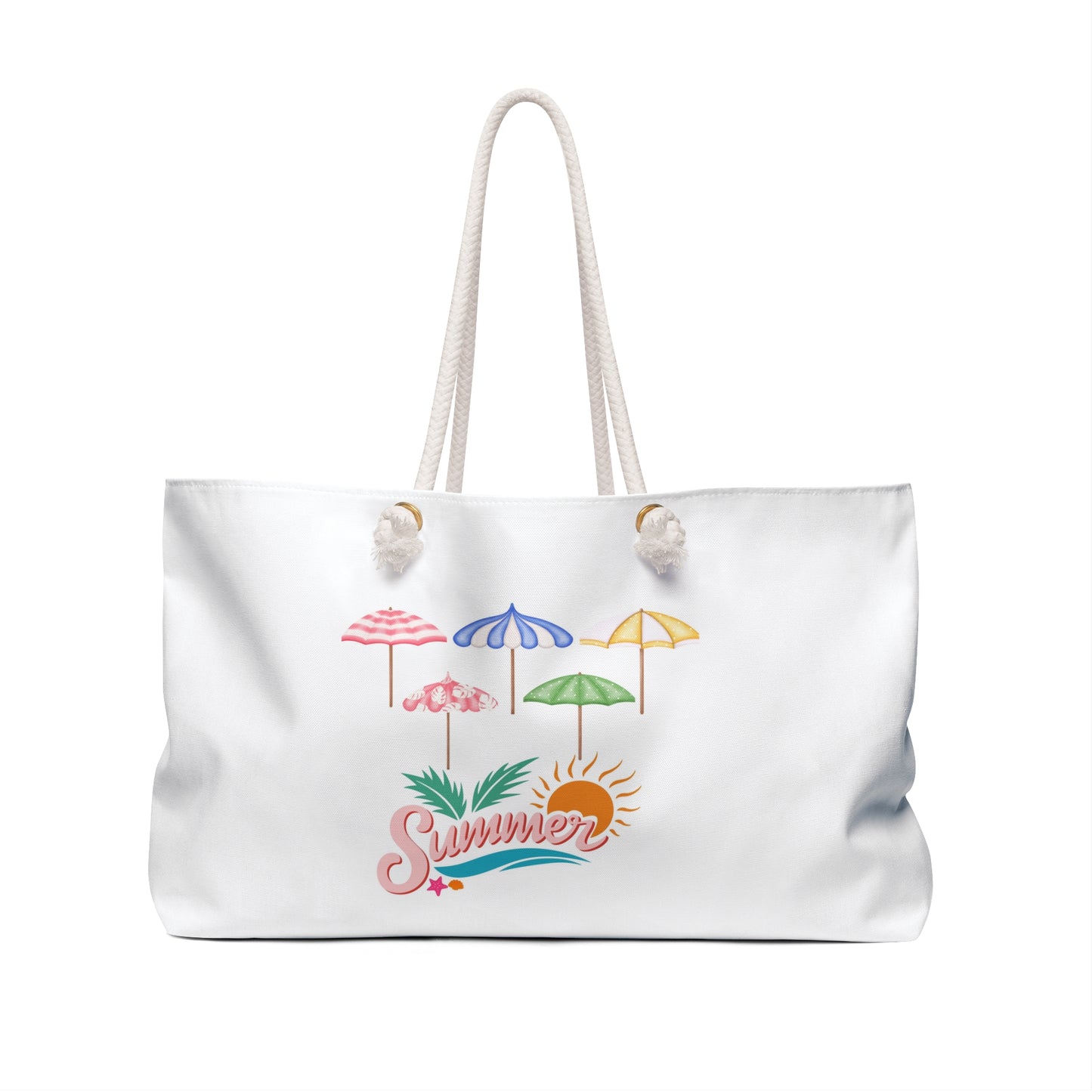 Summer Vibes Weekender Bag with Colorful Umbrellas