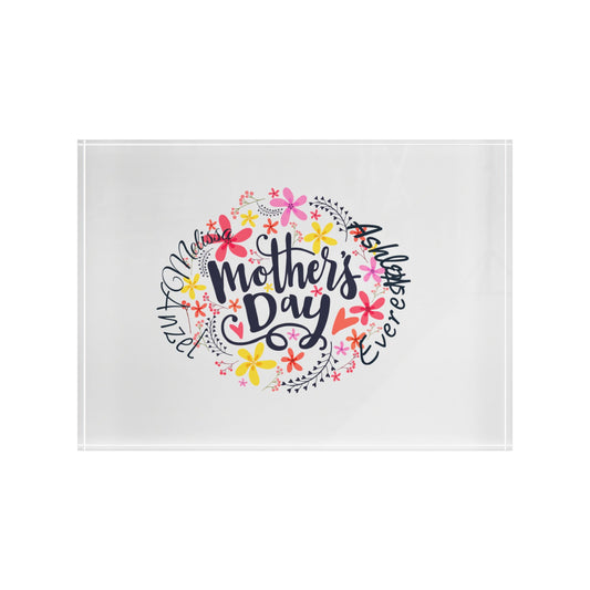 Custom Mother’s Day Photo Block - Personalized Floral Keepsake