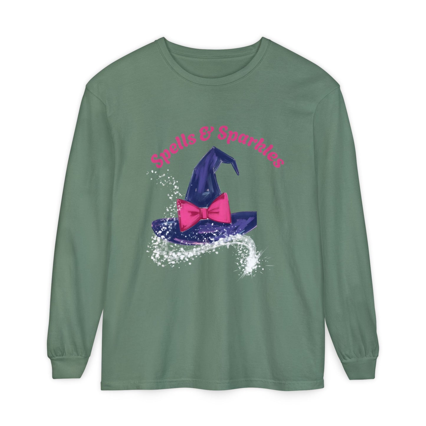 Spooky Charm Long Sleeve Tee, Halloween Shirt, Witchy T-Shirt, Magic Apparel, Fun Gift Idea for Fall Celebrations