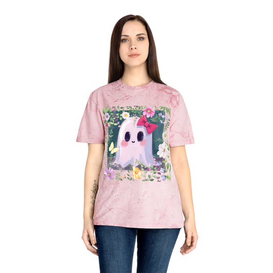 Cute Ghost Graphic T-Shirt, Unisex Color Blast Tee, Fun Ghost Shirt, Autumn Outfit, Gifts for Halloween, Festival Wear, Cute Summer Tee