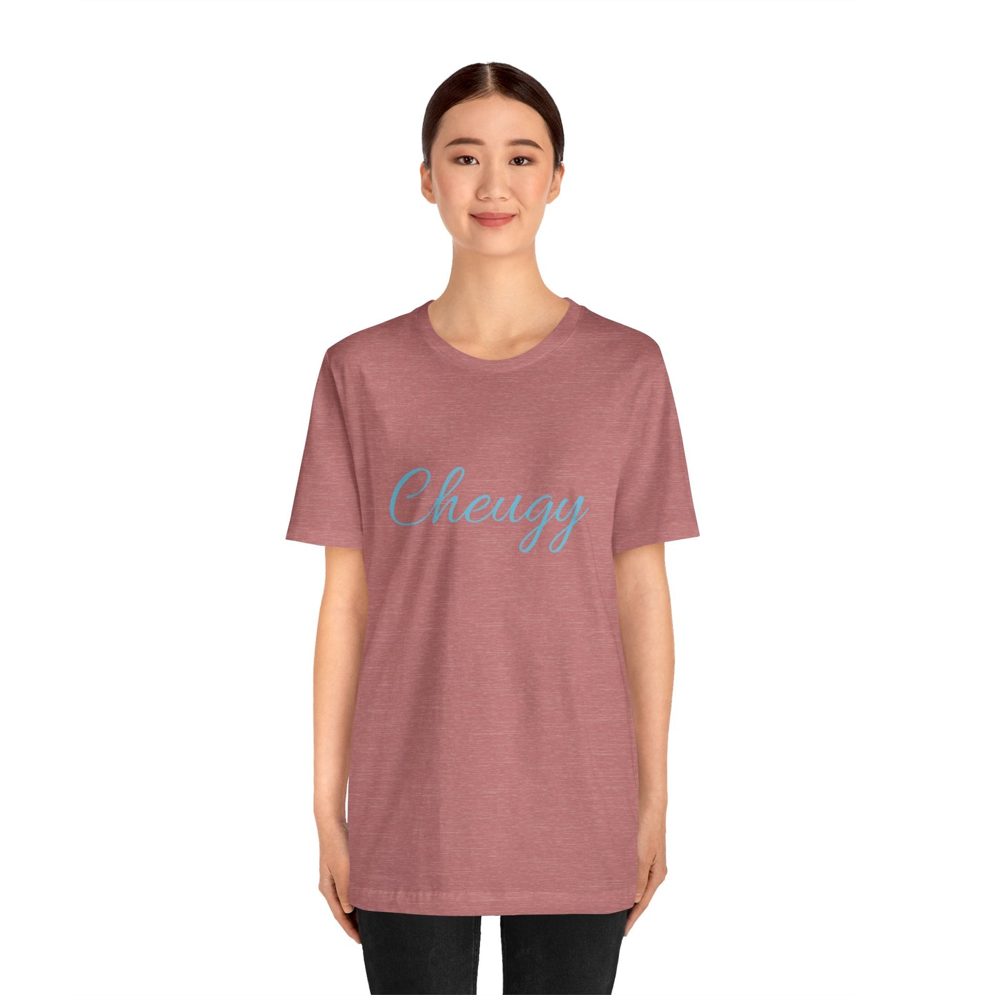 Introducing our cheeky and self-aware "Cheugy" T-shirt - the ultimate ode to embracing your unique style with a touch of humor! 😄 Unisex Jersey Short Sleeve Tee