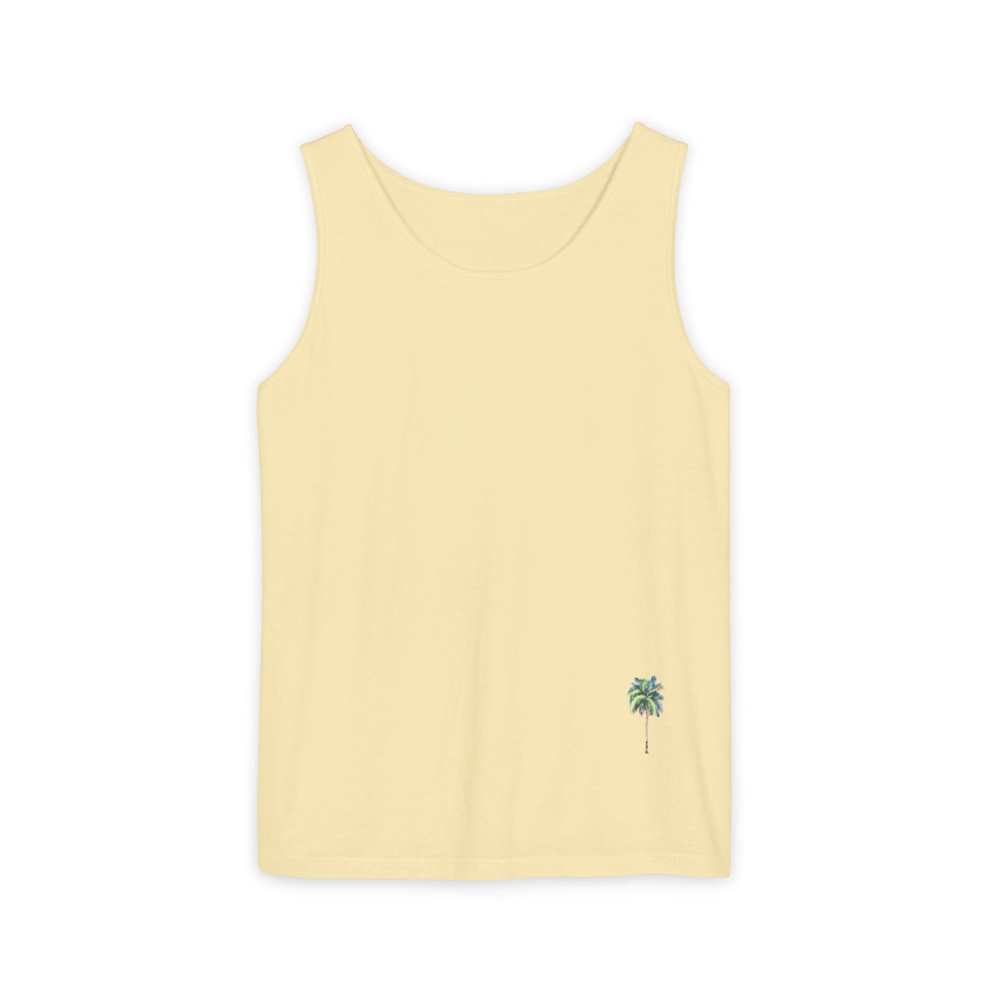Tropical Palm Tree Tank Top - Unisex Garment-Dyed Summer Apparel