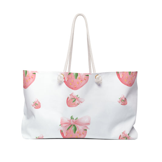 Chic Strawberry Weekender Bag - Perfect for Travel & Summer Outings