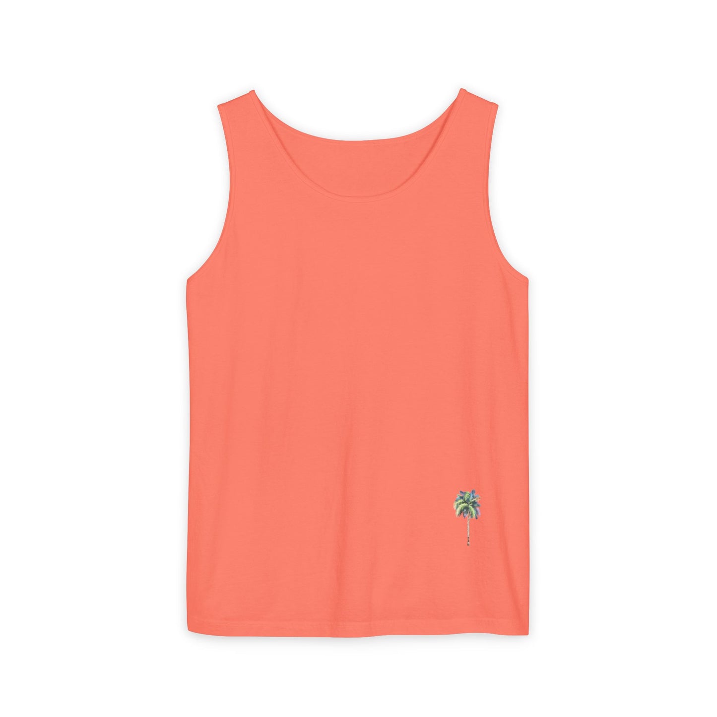 Tropical Palm Tree Tank Top - Unisex Garment-Dyed Summer Apparel