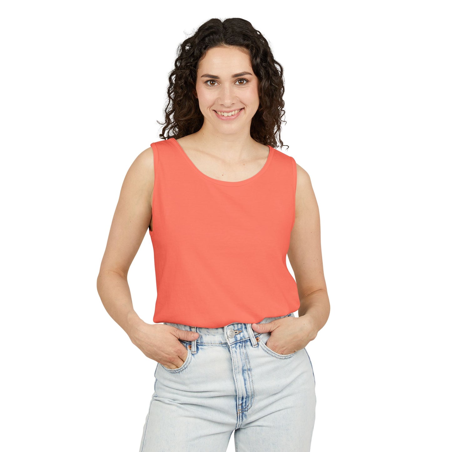 Tropical Palm Tree Tank Top - Unisex Garment-Dyed Summer Apparel