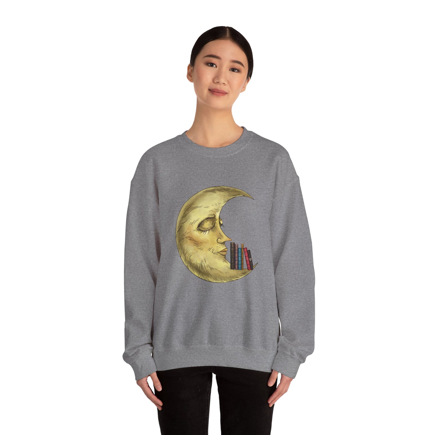Crewneck Sweatshirt - Bookworm Late Night Reads Design