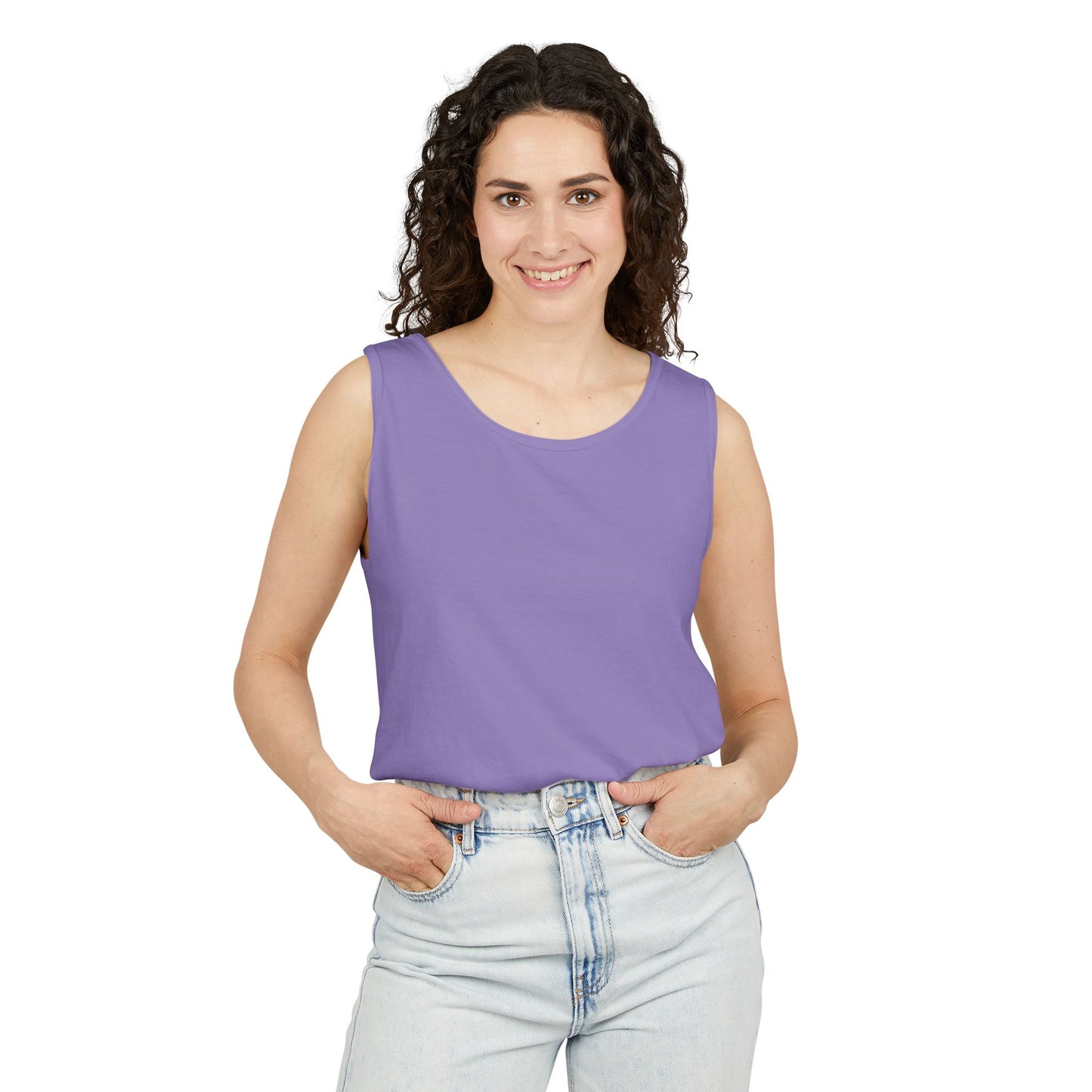 Tropical Palm Tree Tank Top - Unisex Garment-Dyed Summer Apparel