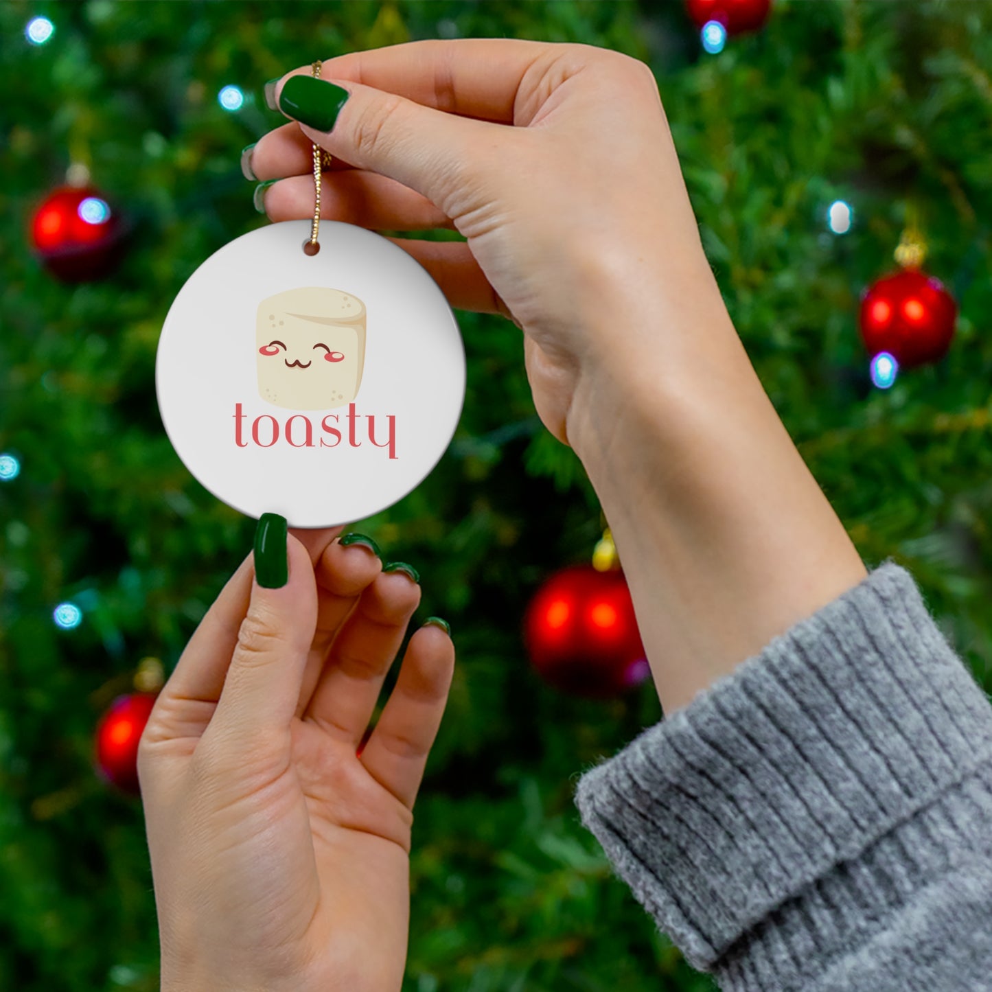 Toasty Ceramic Ornament, 4 Shapes
