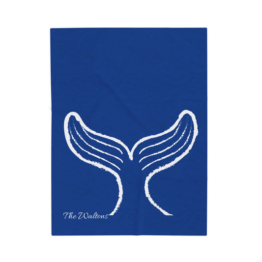 Whale of a Time Personalized Velveteen Plush Blanket