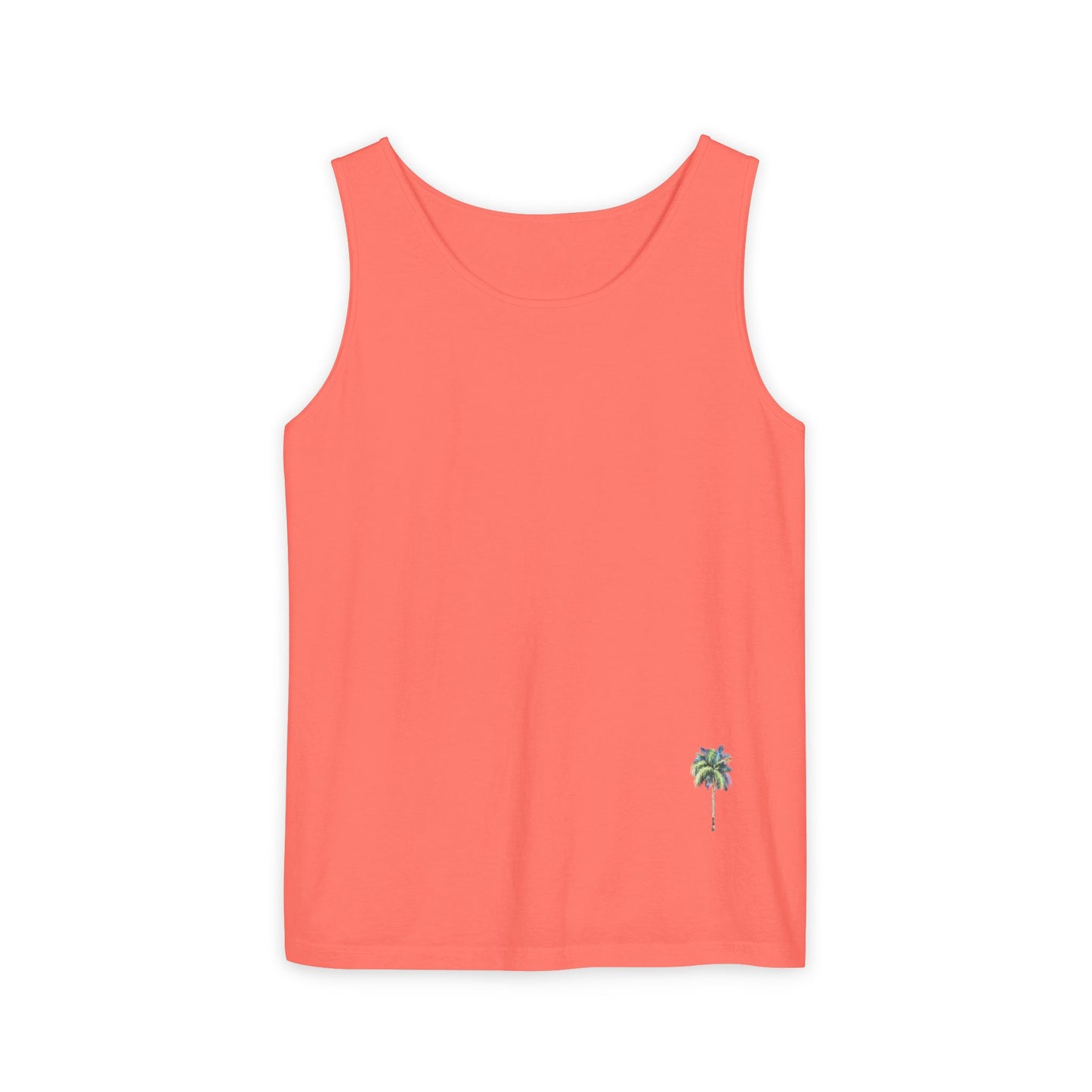 Tropical Palm Tree Tank Top - Unisex Garment-Dyed Summer Apparel