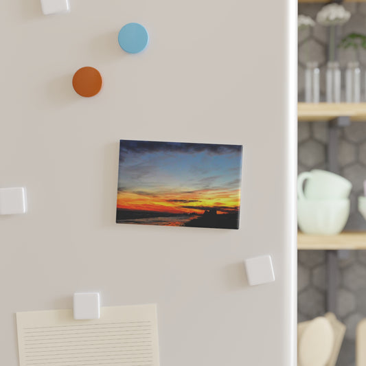 Vibrant Sunset Rectangle Magnet - Button Magnet, Photo Magnets for Fridge, Kitchen Decor, Gift for Nature Lovers, Scenic Wall Art