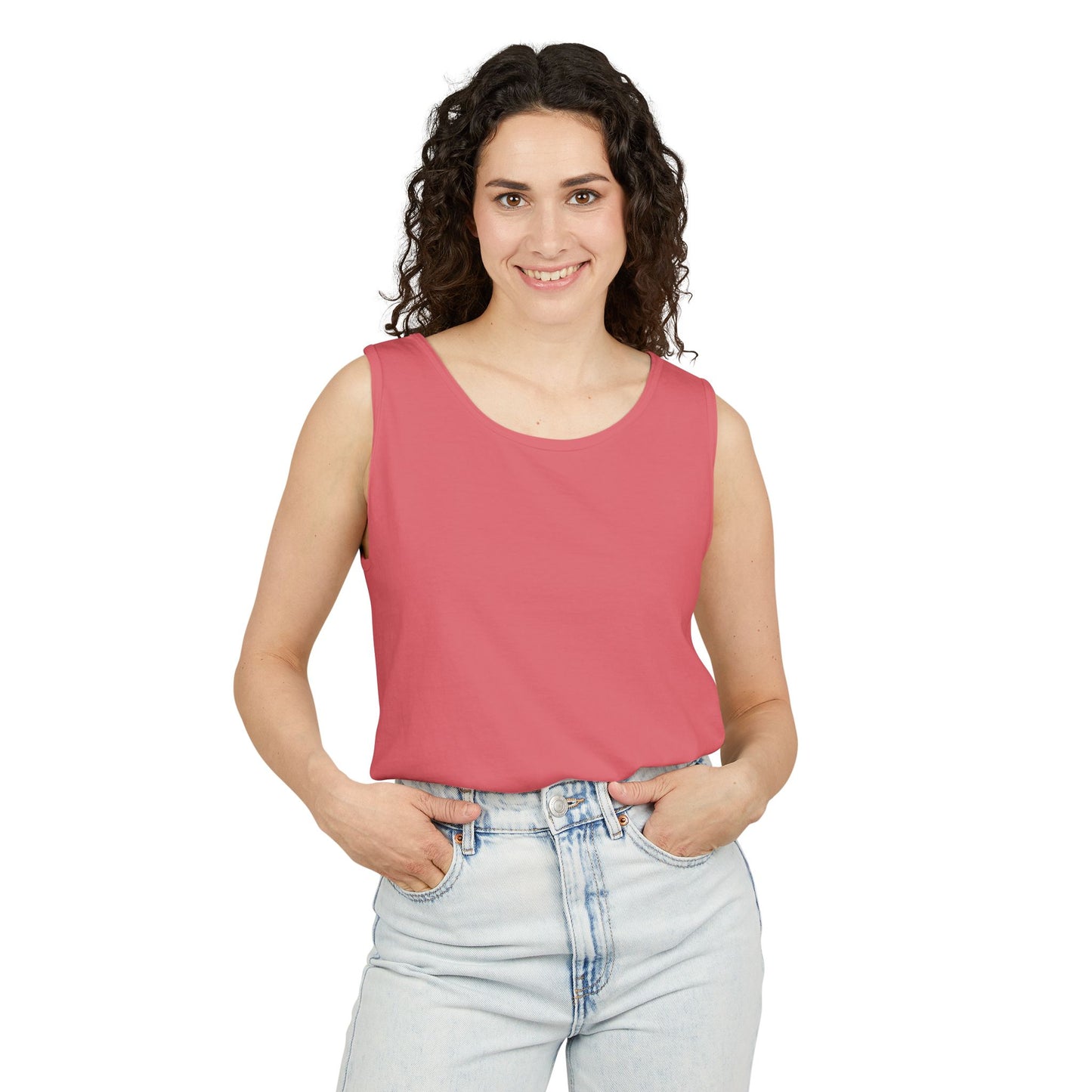 Tropical Palm Tree Tank Top - Unisex Garment-Dyed Summer Apparel