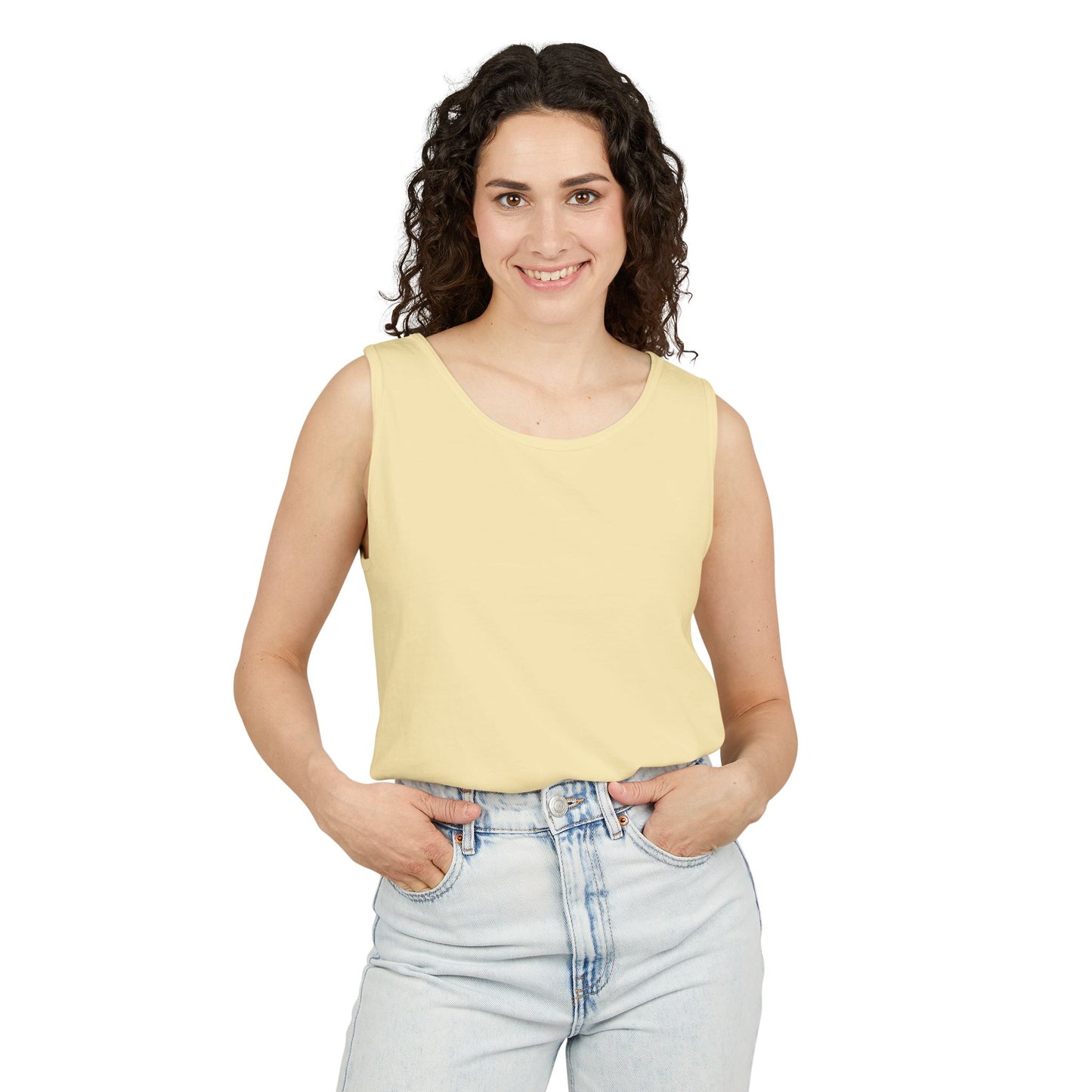 Tropical Palm Tree Tank Top - Unisex Garment-Dyed Summer Apparel