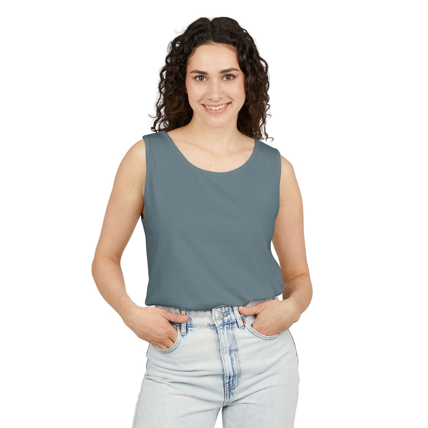 Tropical Palm Tree Tank Top - Unisex Garment-Dyed Summer Apparel